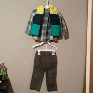 Button up with vest and panta